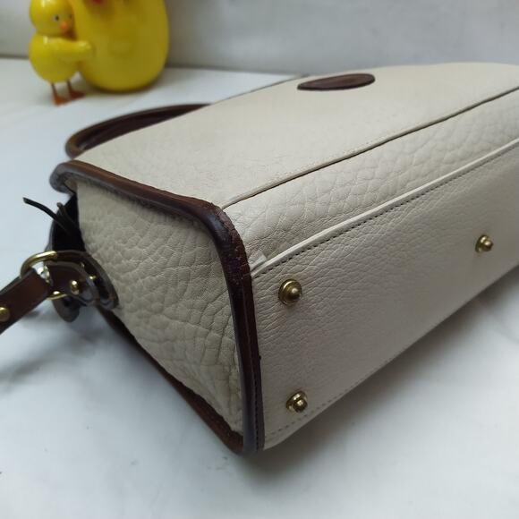 Dooney & Bourke Ivory Pebbled Leather Top Handle Satchel Bag - VTG Made in USA - Picture 16 of 16